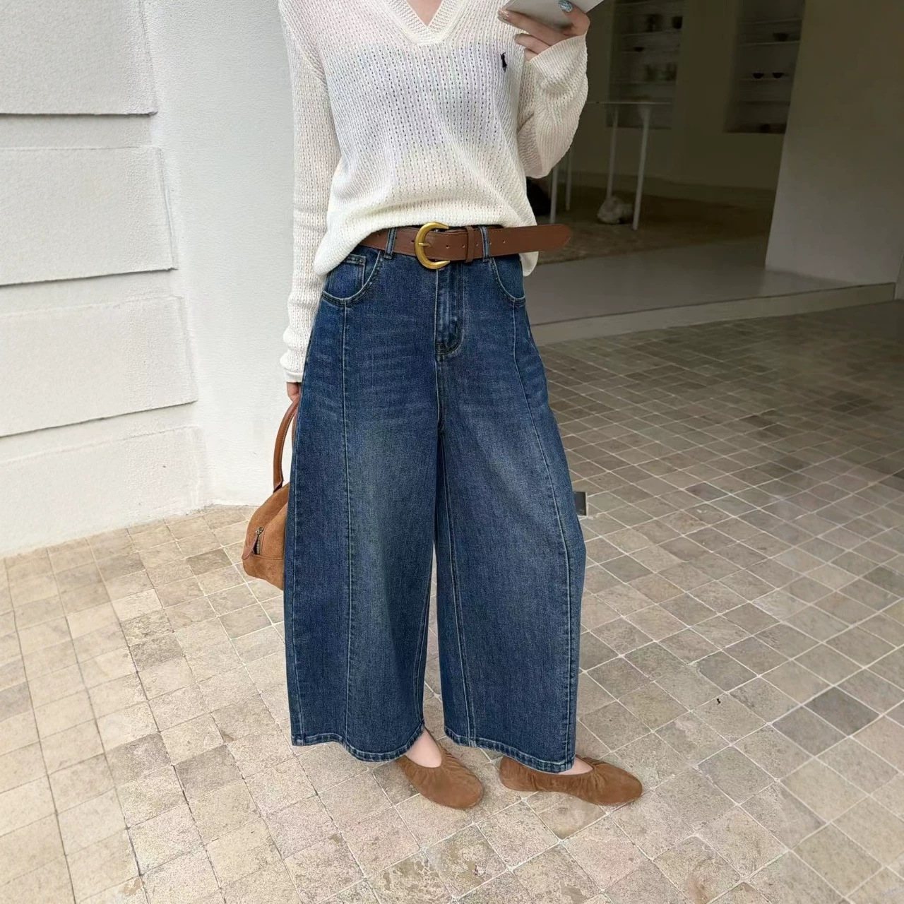 Autumn style 26160 versatile cropped denim granny pants, size S, waist 64, length 93 - no returns or exchanges