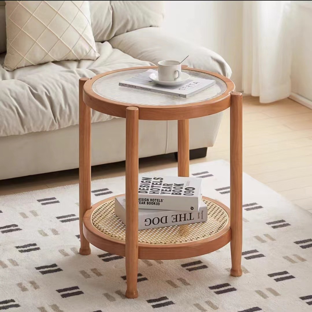 작은 원형 테이블(체리색)