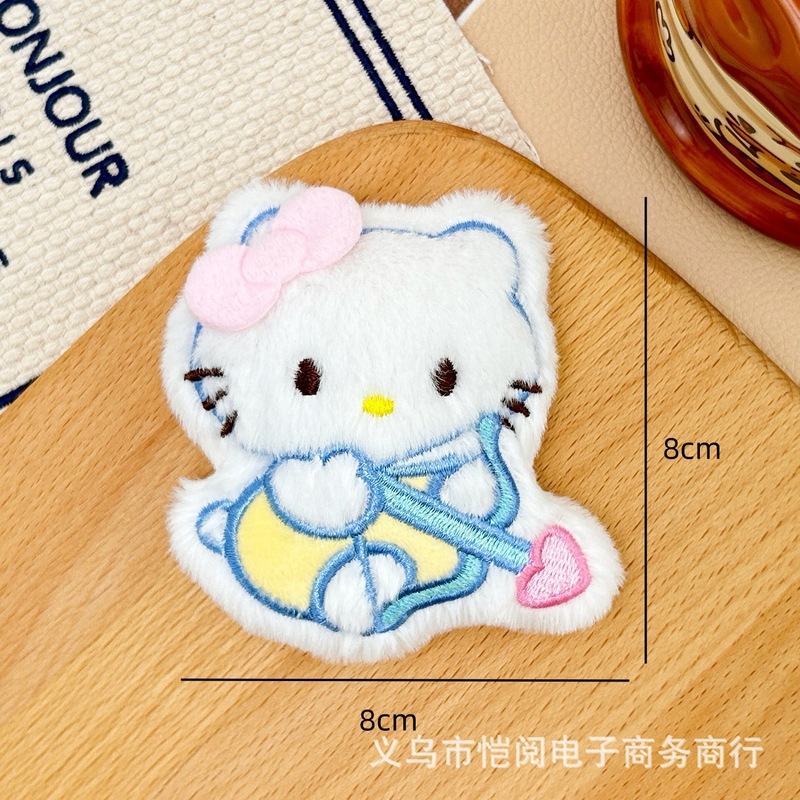 卡通毛绒kt猫吱吱叫挂件可爱创意kt星星搞怪表情包diy胸针服饰辅|undefined
