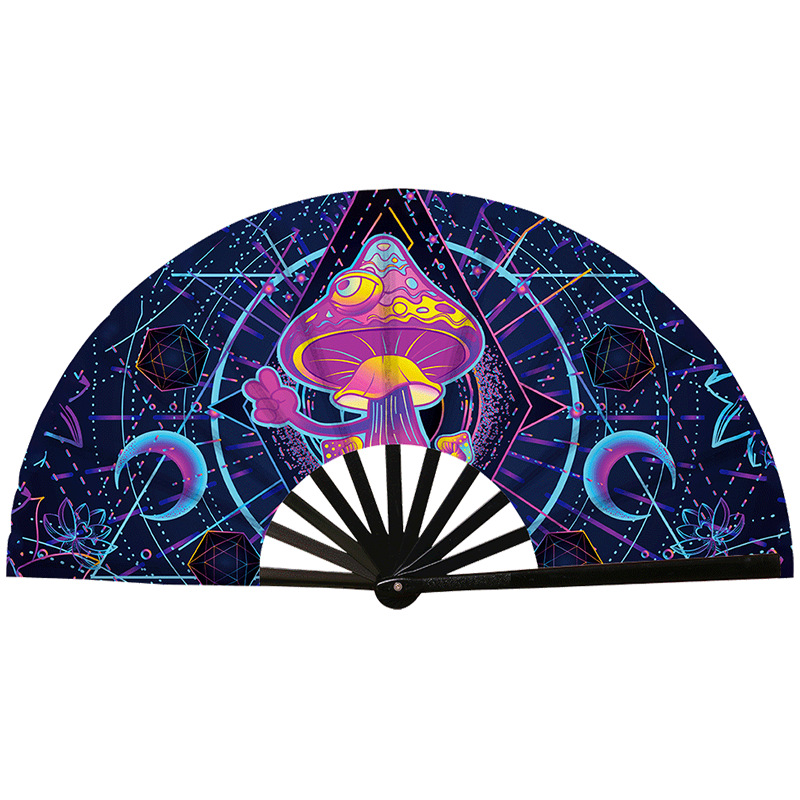 Abanico Plegable de Kung Fu de Plástico, Colorido, para Conciertos y Fiestas