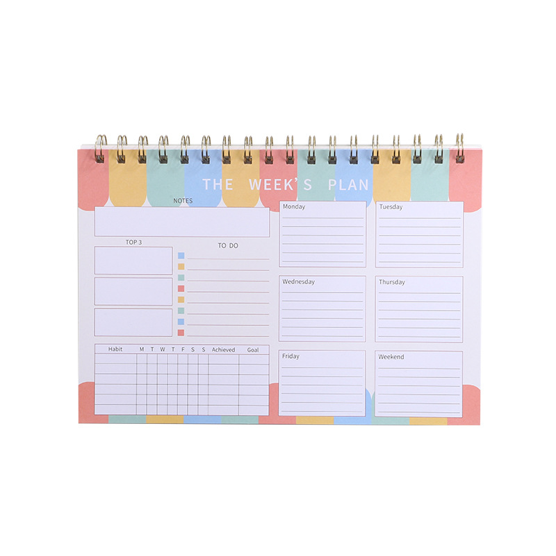 2025英語週計画本PP面コイル便箋本Weekly Plannerクロスボーダーノートのカスタマイズ