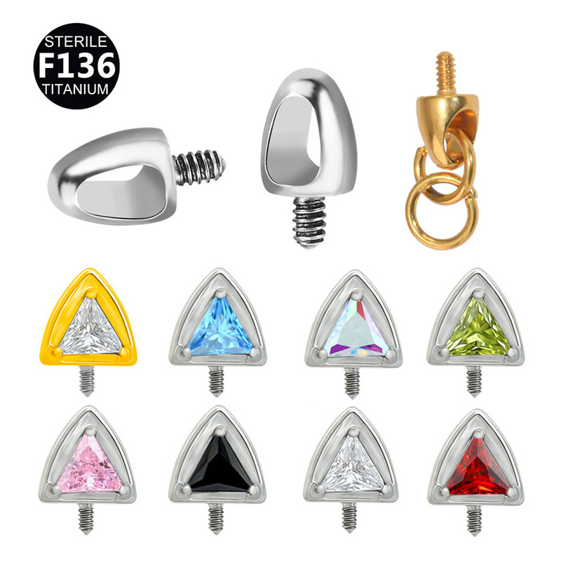 F136 Titanium Alloy Fashionable Versatile Cat Ear Internal Thread Lip Stud Ear Cartilage Piercing Jewelry Accessory 0.9 Thread F136 Titanium Alloy Fashionable Versatile Cat Ear Internal Thread Lip Stud Ear Cartilage Piercing Jewelry Accessory 0.9 Thread