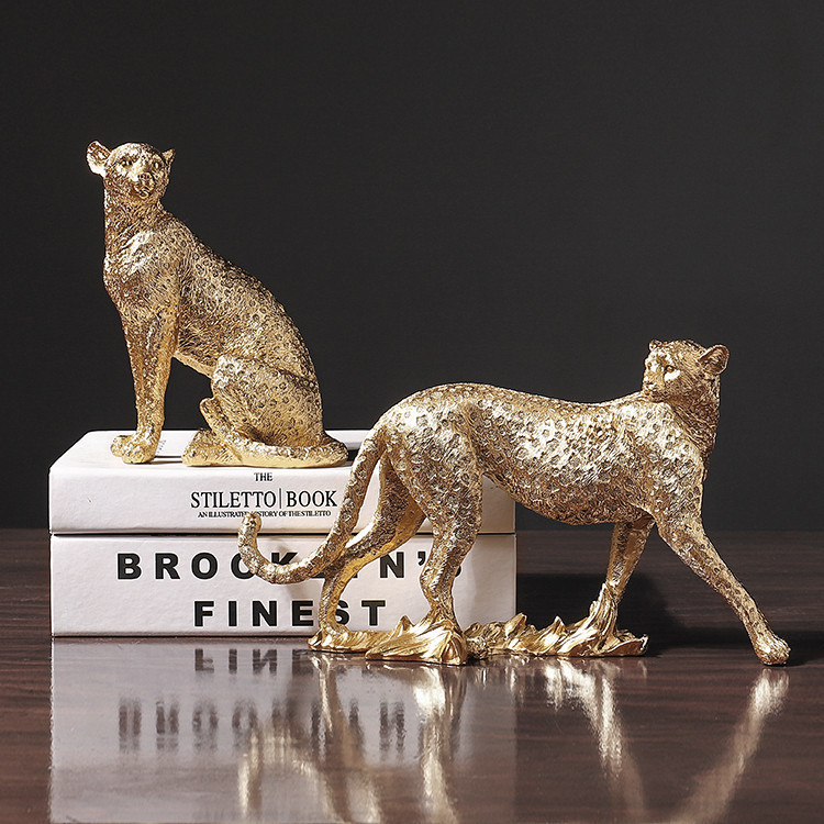 Transfronterizo moderno minimalista dinero leopardo resina artesanía sala de estar oficina arte decoración adornos al por mayor
