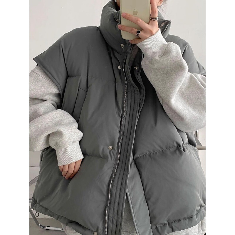 Down Cotton Vest for Women 2026 Autumn and Winter New Style Stand Collar Thickened Cold-Proof Warm Casual Commuter Vest Jacket