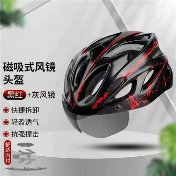 Thor Lightning + Magnetic Mirror Helmet + Black and Red