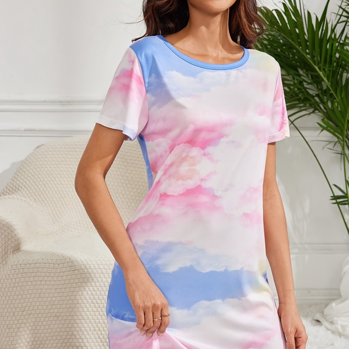 Ropa de mujer europea y americana nuevo verano transfronterizo ropa de mujer transfronteriza moda de Amazon impresión degradada vestido de verano al por mayor