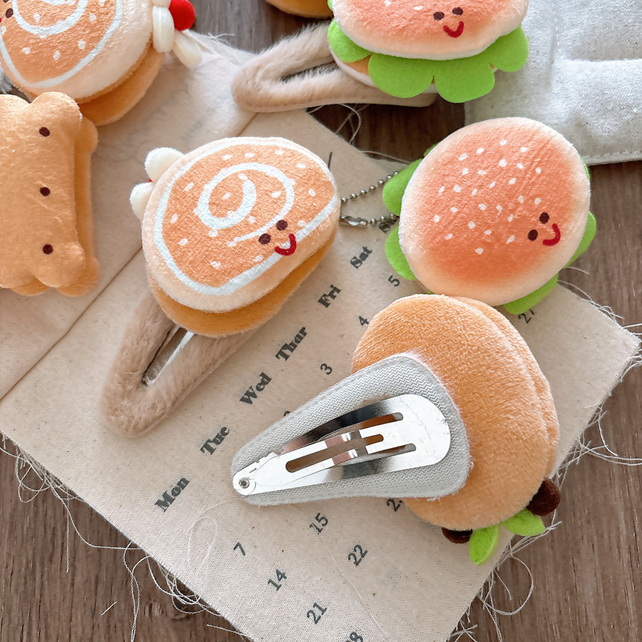 18g Weight Hair Clip Hair Accessories Type pendant Quantity Anniversary Occasion Hamburger Pattern All Seasons Season Kid'S Gender Casual, Cute, Sweet Style Casual Cute Sweet Kid'S Hamburger Cloth Hair Clip 14