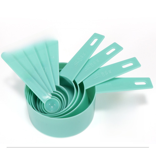 Cross-border baking tools measuring cup and spoon set of 10 pieces with scale, baking milk powder spoon set of 10 pieces, plastic measuring spoons.