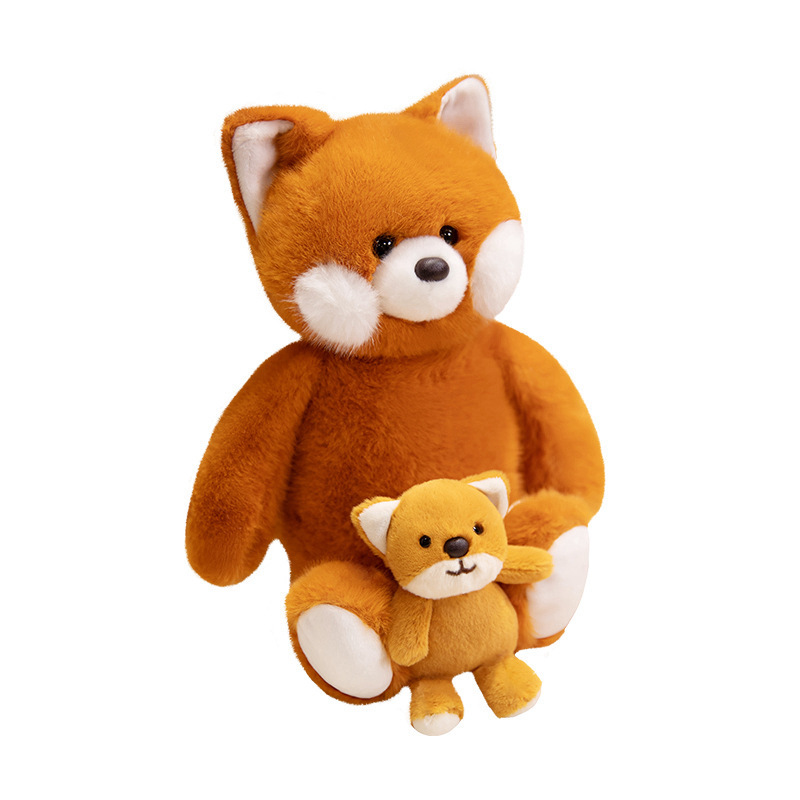 Madre e hijo encantador perro pato muñeca muñeca de peluche zorro conejo muñeca para niños pacificador muñeca