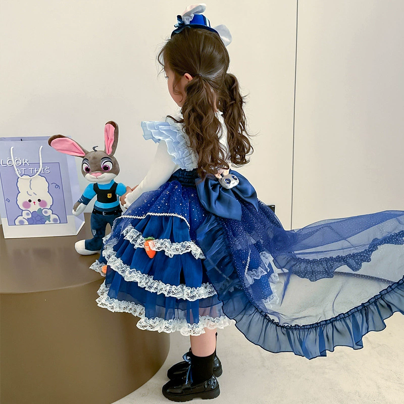 Летний маленький костюм принцессы, детское платье, кролик, юбка, стильLolita, подарок на день рождения, полицейский