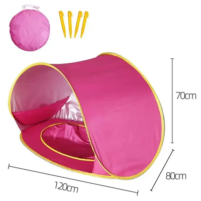 Foldable Quick-Open Beach Tent — Avtomobil dam çadırları - solid-color-pool-rose-pink-2-people