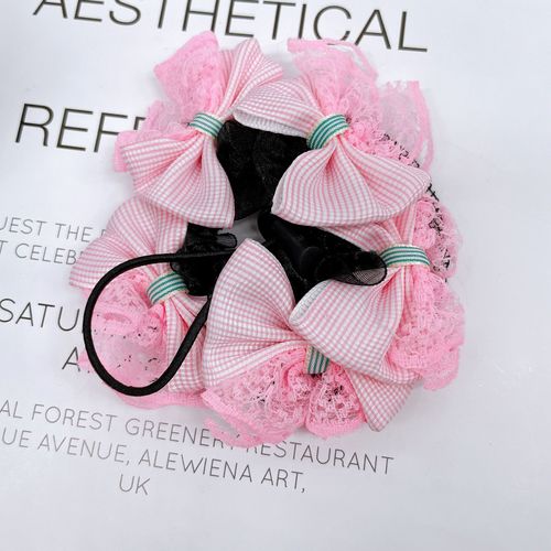 New bow dance elastic net headband girl performance hair tie hairband children's hair net wholesale