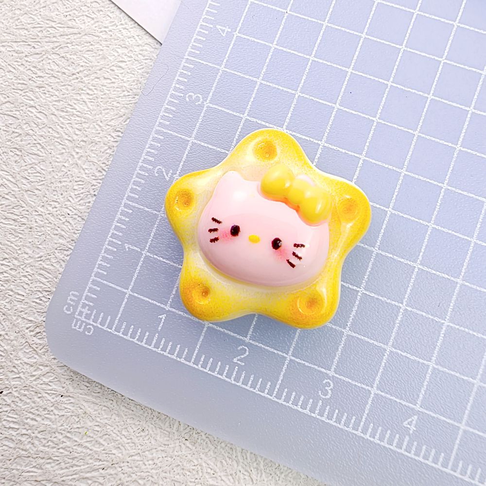 노란색 작은 K 고양이 쿠키