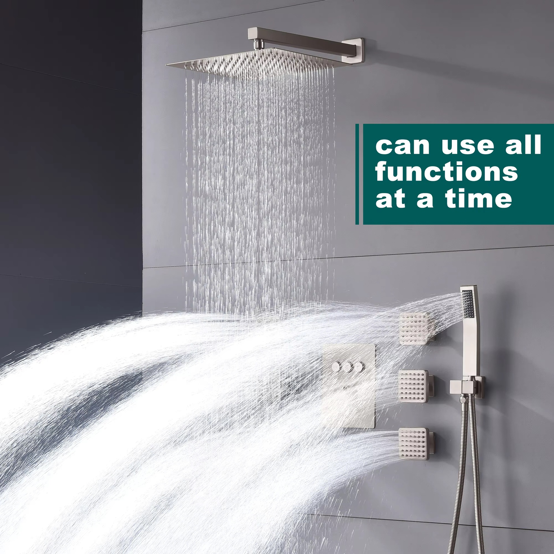 Ducha de temperatura constante transfronteriza, ducha empotrada, ducha oculta con rociador lateral, baño en la pared, juego de cabezales de ducha, presurizado