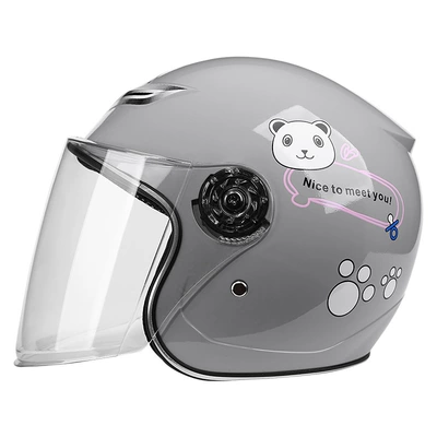 Motosiklet kaskı (dəbilqə) – Electric Car Helmet Riding - light-gray