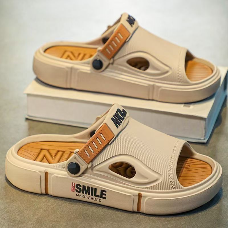 Bantaole Summer New Non-Slip Thick-Soled Sandals Men's Slippers Home Sports Fashion Trendy Two-Wear Beach Slippers