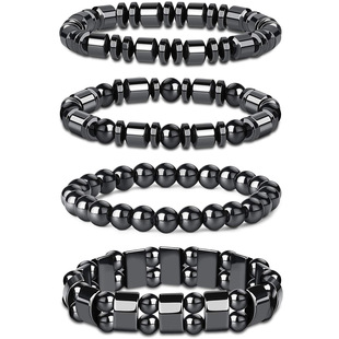 Cross-border explosions fashion black gallstone elastic adjustable black gallstone bracelet for men and women manufacturers wholesale