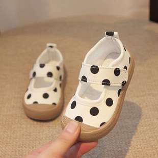Girls' Soft-Soled Baby Canvas Shoes Kindergarten Indoor Shoes One-Leg Cloth Shoes Spring & Fall Kidsren's White Shoes for Men