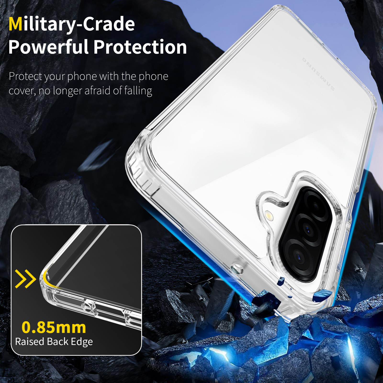 Aplicable Samsung A17A16A26 acrílico transparente dos en uno 2.0mm anti-caída TPU PC funda protectora fábrica