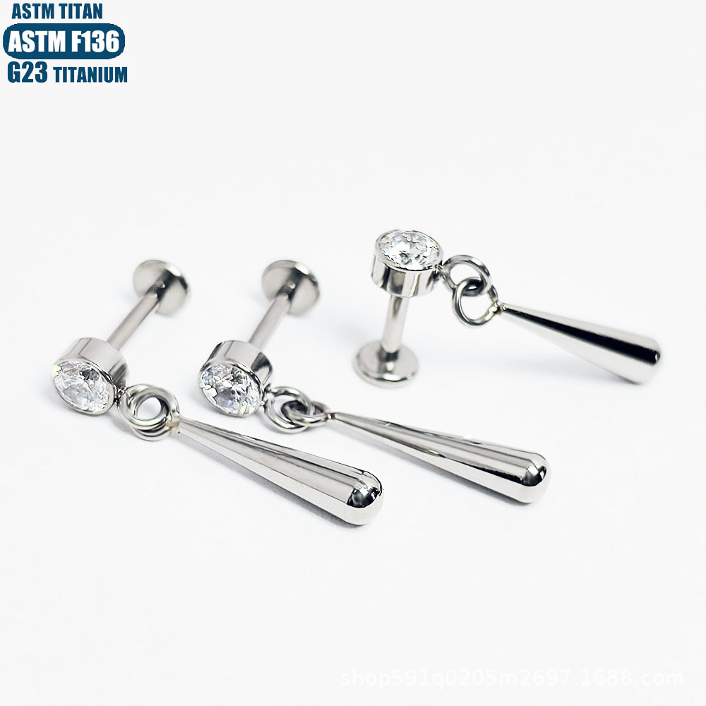Labret stud lip piercing jewelry styling detail