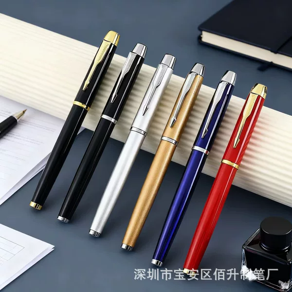 Gold and silver clip ballpoint pen business signature pen office stationery metal signature pen adjustable logo stainless steel gel pen
