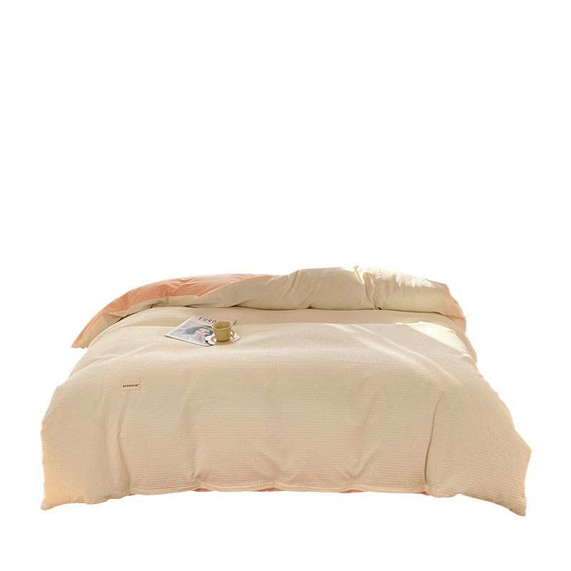 Clase A de alta gama de algodón waffle de cuatro piezas de algodón japonés waffle hoja de cama cubierta del edredón ins ropa de cama de algodón puro