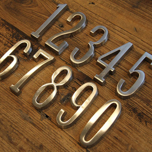 4 inch self-adhesive zinc alloy digital house number cross-border
