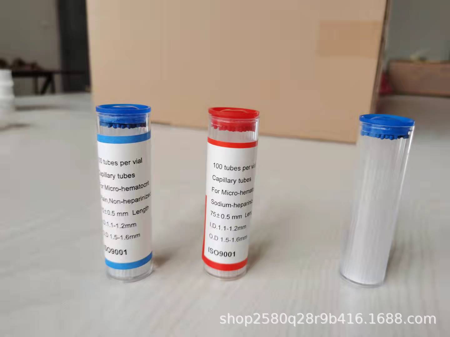 红标蓝标点样毛细管 实验室玻璃毛细管 玻璃毛细采血管 红皮头