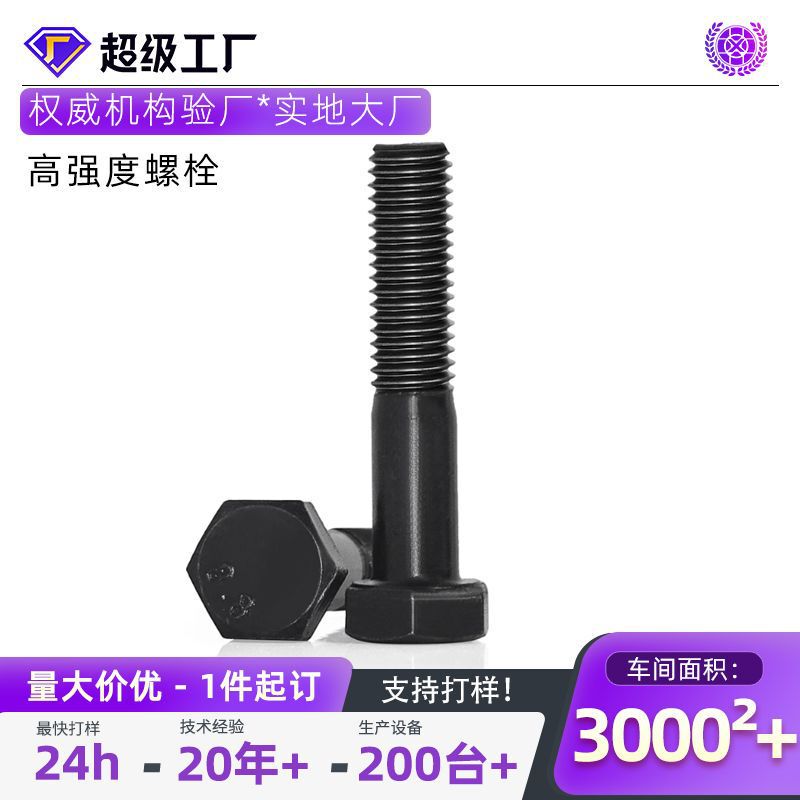 Customized High-Strength Bolts from Major Manufacturers, Extended and Enlarged, Full Thread and Half Thread, 8.8 10.9 High-Strength Screws