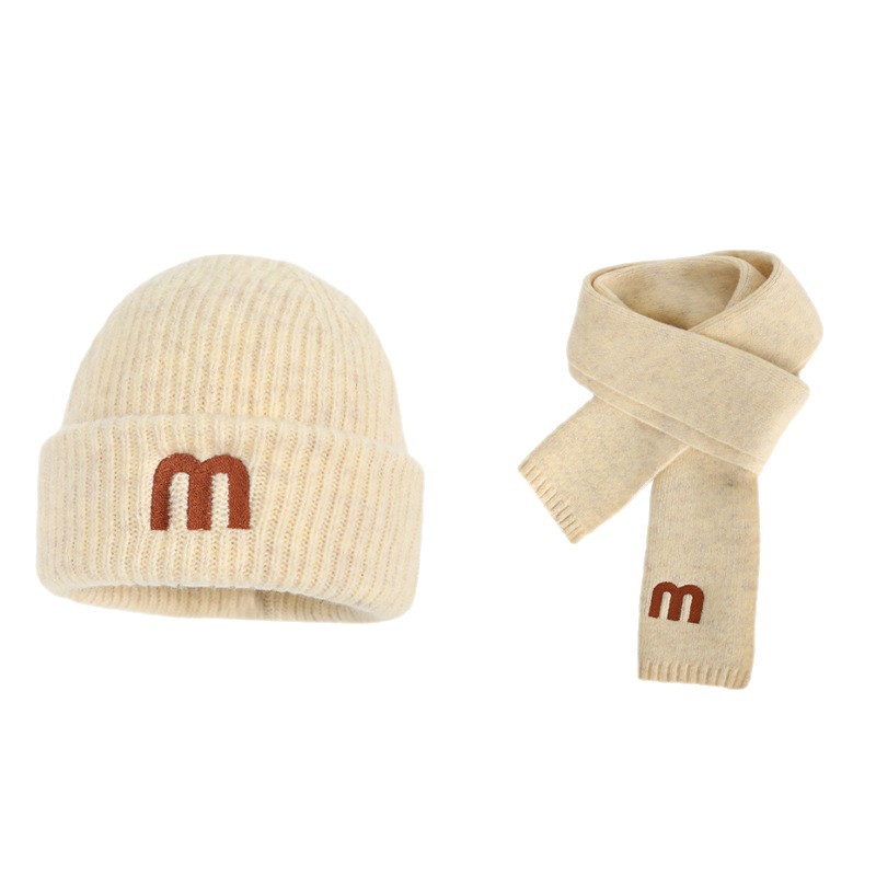 Sombreros para bebés bufandas otoño-invierno sombreros a prueba de viento para niños y niñas sombreros de cabello de lana guillera de punto