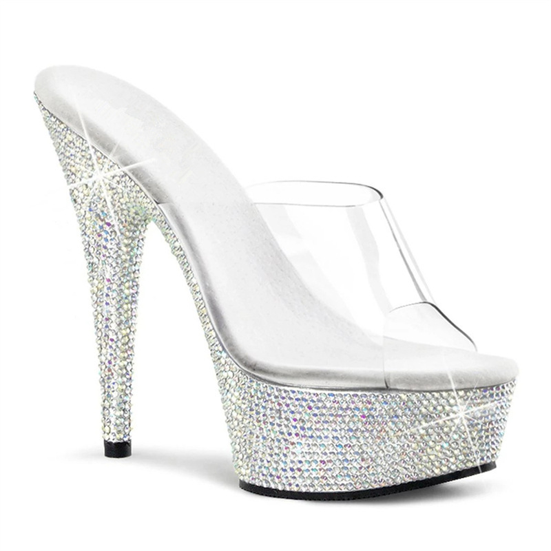 Transparent Slippers for Women Summer 2024 New Style Stiletto Women's Shoes for Outer Wear High Heel Sandals High Heel Waterproof Platform Sandals Transparent Slippers for Women Summer 2024 New Style Stiletto Women's Shoes for Outer Wear High Heel Sandals High Heel Waterproof Platform Sandals