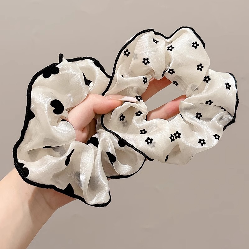 Anillo de cabello de malla blanca punto de onda intestino grueso para mujeres 2025 nuevo cabello de alta elasticidad no daña pellizco de cabello banda de cuero cabelludo