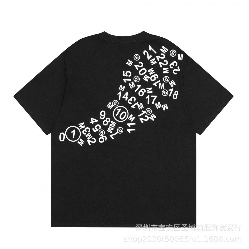 クロスボーダー メゾン マルジェラ マルジェラ デジタル プリント MM6 ピュアコットン 高品質 メンズ Tシャツ レディース 半袖 トレンド|undefined