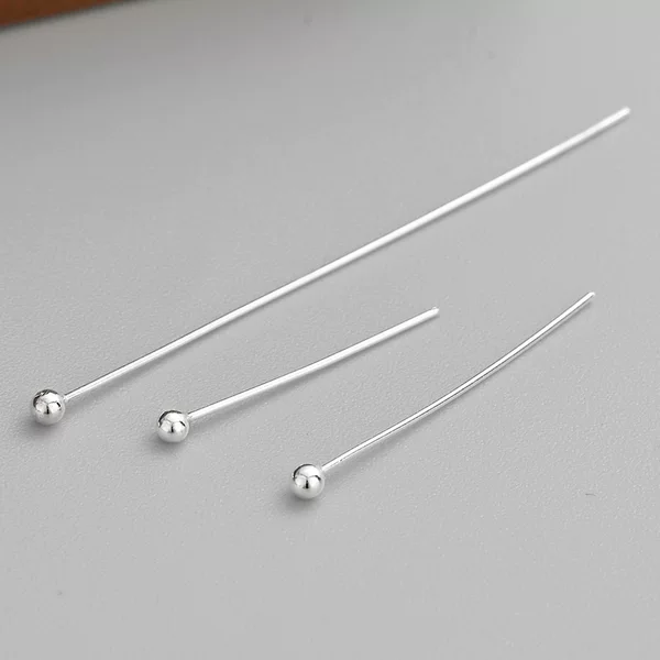 S925 Sterling Silver Flat Head Pins, Plain Silver Round Head Pins, 9-Shaped Pins, DIY Earrings, Ear Accessories, Pendants, T-Shaped Pins, Accessories Wholesale
