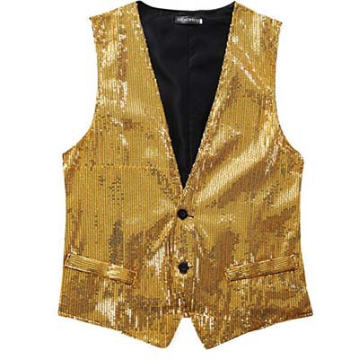 El comercio exterior de Fábrica Directa anfitrión coro de rendimiento de la reunión anual de rendimiento en el escenario mejor hombre fotografía Delgado Chaleco de lentejuelas