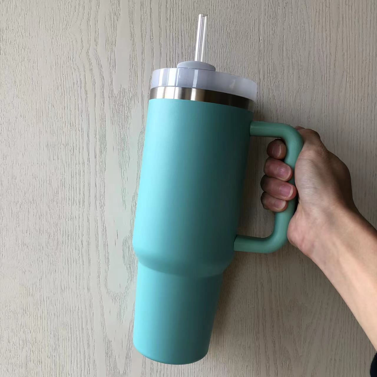 Transfronterizo de segunda generación de 40oz mango Copa de coche de acero inoxidable 304 taza de vacío de doble capa de hielo portátil calentador de paja