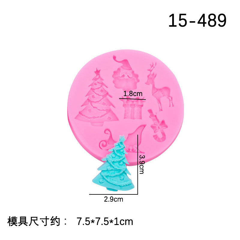 Navidad árbol de Navidad muñeco de nieve Bell vacaciones vestir aromaterapia yeso vela decoración molde de silicona en stock lot