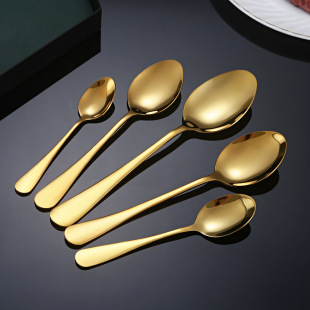 1010 Series Stainless Steel Spoon Fork Knife Tableware Household Hotel Public Spoon Fork Dessert Spoon Western Tableware suit
