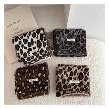 2024冬款豹纹针织毛线围巾儿童加厚羊毛混纺网红围脖气质保暖百搭