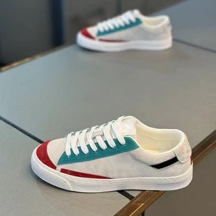 Spring new suede comfortable all-match fashion casual skate shoes Korean style personalized color matching lightweight sneaker
