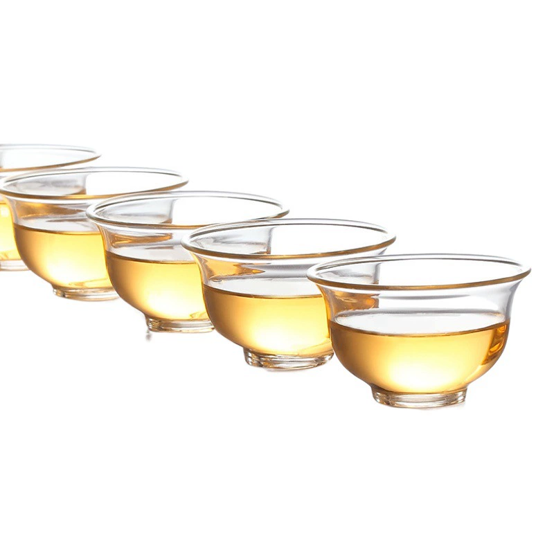 Чайная чашка Стеклянная прозрачная чашка магнолии Чайный набор Кунг-фу Маленькая чайная чашка Дегустационный стакан Утолщенный подарок Одиночная чашка Master Cup Оптовая продажа