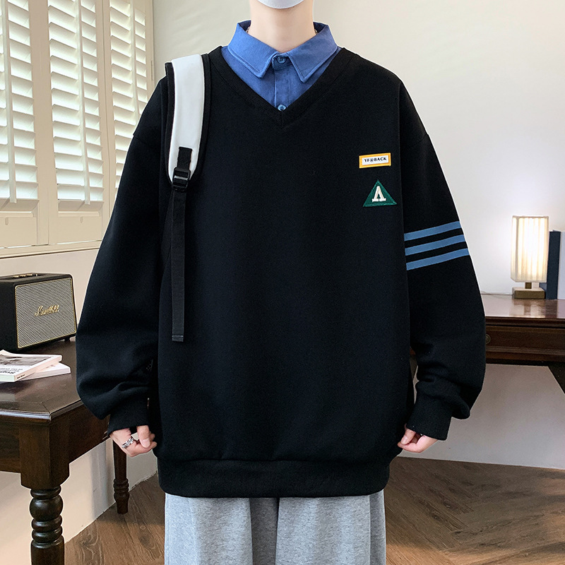 春秋季13青少年卫衣男孩12岁15初高中学生打底衫14大童假两件上衣|undefined