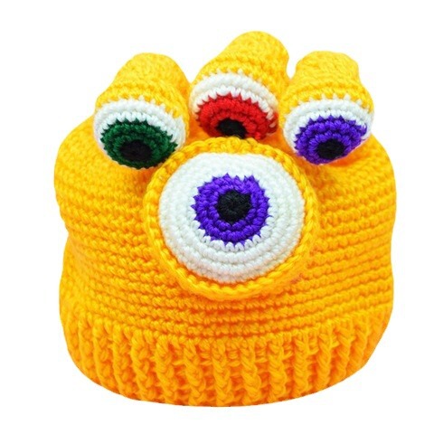 New Creative Cartoon Party Photo Octopus Knit Hat, Funny Squid Multi-Eyed Monster Knitted Hat Head Cover, Wholesale