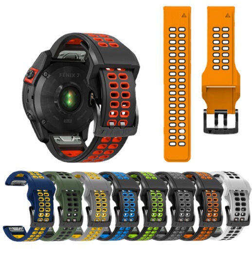Suitable for Jiaming Fenix7 Two-color Quick-release Silicone Strap Fenix7X Time-resistant EPIX Strap 22/26mm