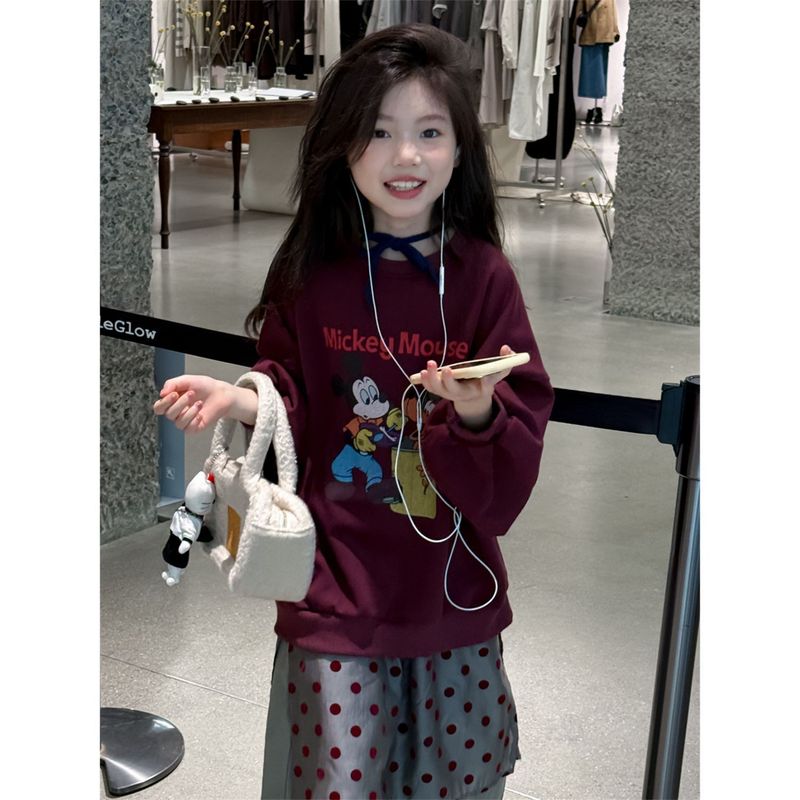 2025秋季女童韩版卡通卫衣套装儿童洋气时髦长袖上衣卫裤童装秋装|undefined