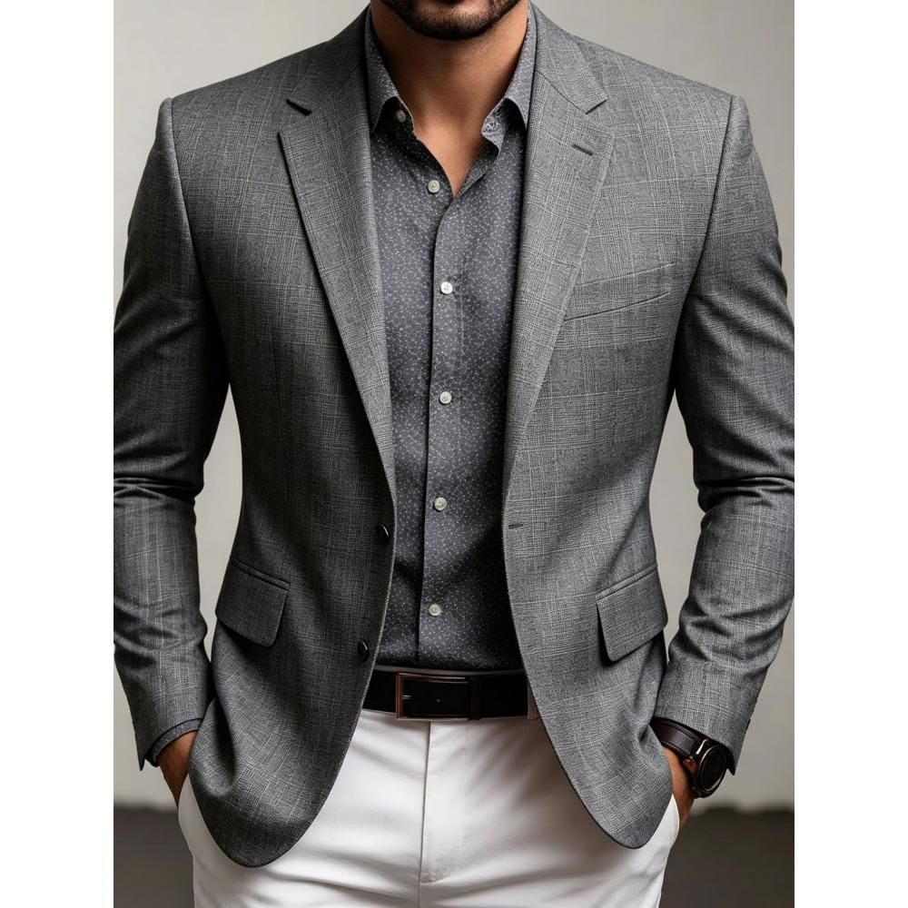 Comercio exterior transfronterizo hombre delgado moda traje casual de color sólido clásico versátil primavera y otoño delgado chaqueta de traje
