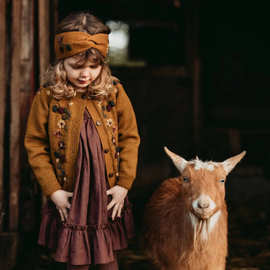 实拍现货 金瑞童装ins风中小童黑莓开衫羊毛衣宝宝新生儿秋冬保暖