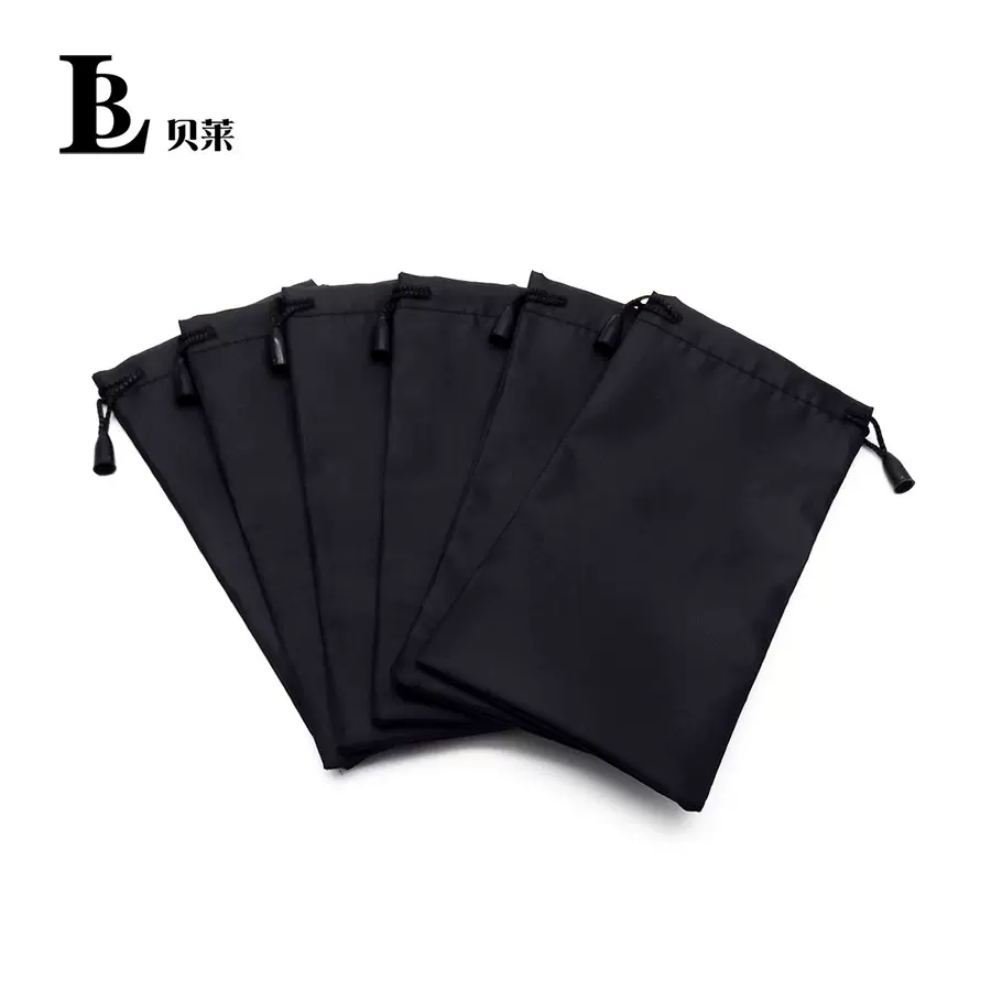 批发黑色抽绳眼镜袋 墨镜太阳镜收纳袋弹片自动闭合收纳包 可印LO