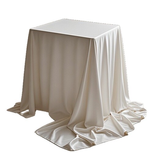 Silk Damask Tablecloth for High-End Hotel Conference Tables - Rectangular, Thick White, Luxurious and Elegant Long Tablecloth