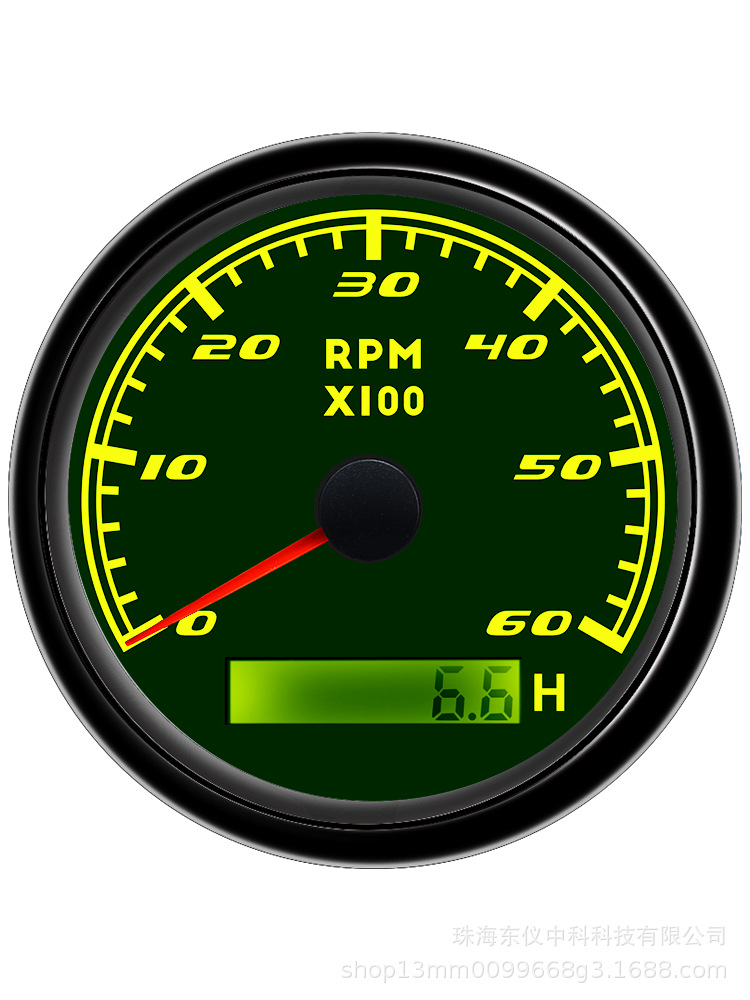 Cross-Border Hot-Selling 85mm Tachometer with Colorful Backlight for Generator Sets, Engines, and Engineering Vehicles, Colorful Lighting Effect Instrument